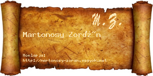 Martonosy Zorán névjegykártya